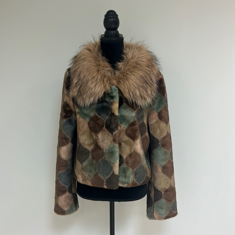 Unreal Furs Faux Fur Jacket, size L